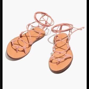 Madewell Pink and Tan Gladiator Sandals